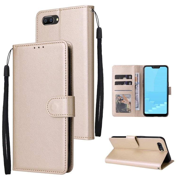 Custodia in pelle flip orizzontale multifunzionale con tre slot per schede, For Realme C2, For OPPO A15 / A15s / A35, For OPPO A5 / A3s / A12e / C1