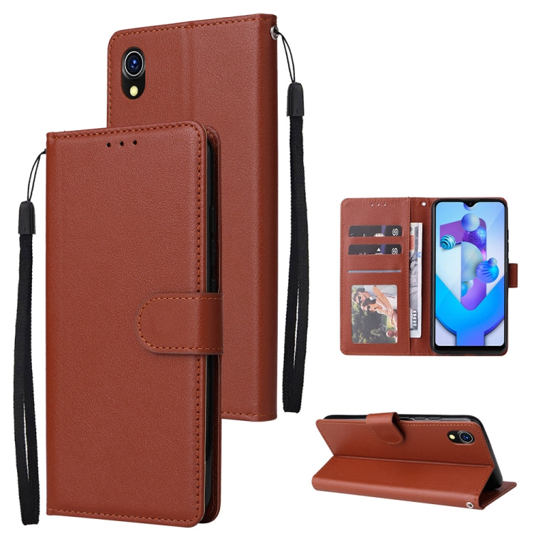 Custodia in pelle flip orizzontale multifunzionale con tre slot per schede, For OPPO A37, For vivo Y31, For vivo Y91C / Y1s