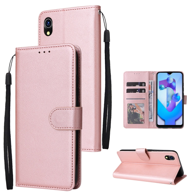 Custodia in pelle flip orizzontale multifunzionale con tre slot per schede, For OPPO A37, For vivo Y31, For vivo Y91C / Y1s