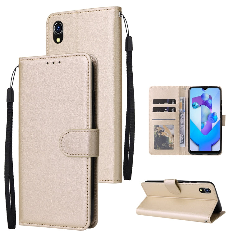 Custodia in pelle flip orizzontale multifunzionale con tre slot per schede, For OPPO A37, For vivo Y31, For vivo Y91C / Y1s