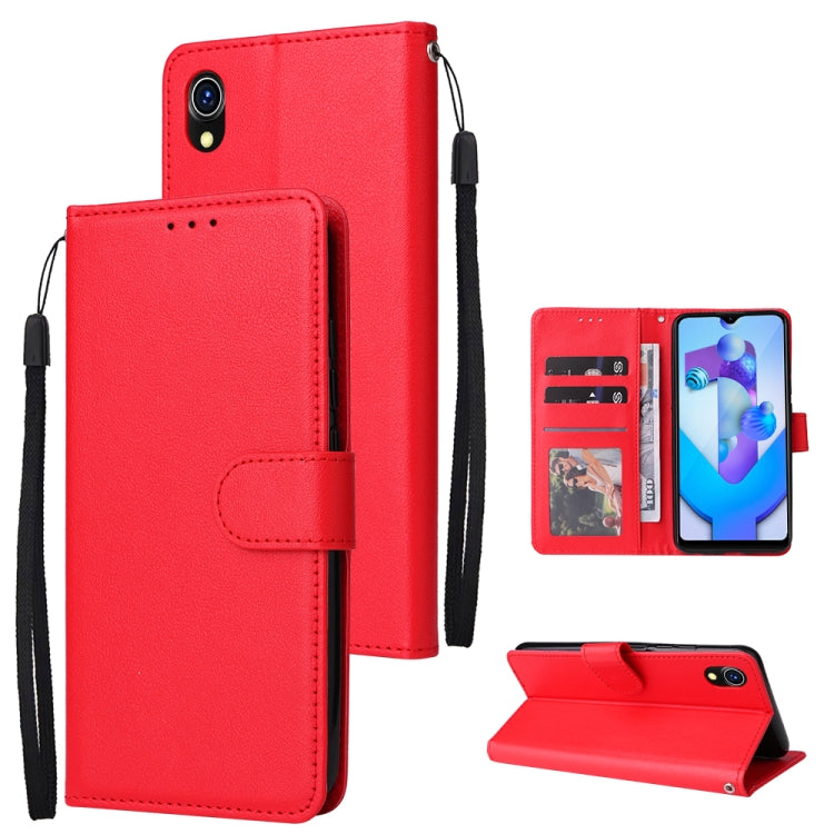 Custodia in pelle flip orizzontale multifunzionale con tre slot per schede, For OPPO A37, For vivo Y31, For vivo Y91C / Y1s