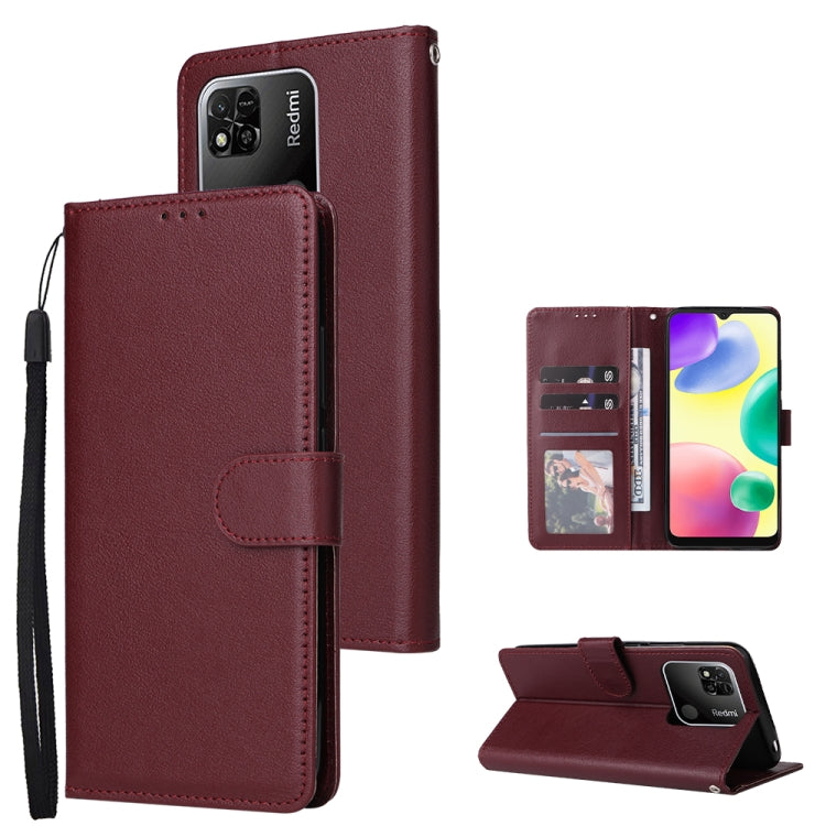 Custodia in pelle flip orizzontale multifunzionale con tre slot per schede, For vivo Y53, For Xiaomi Redmi 10C