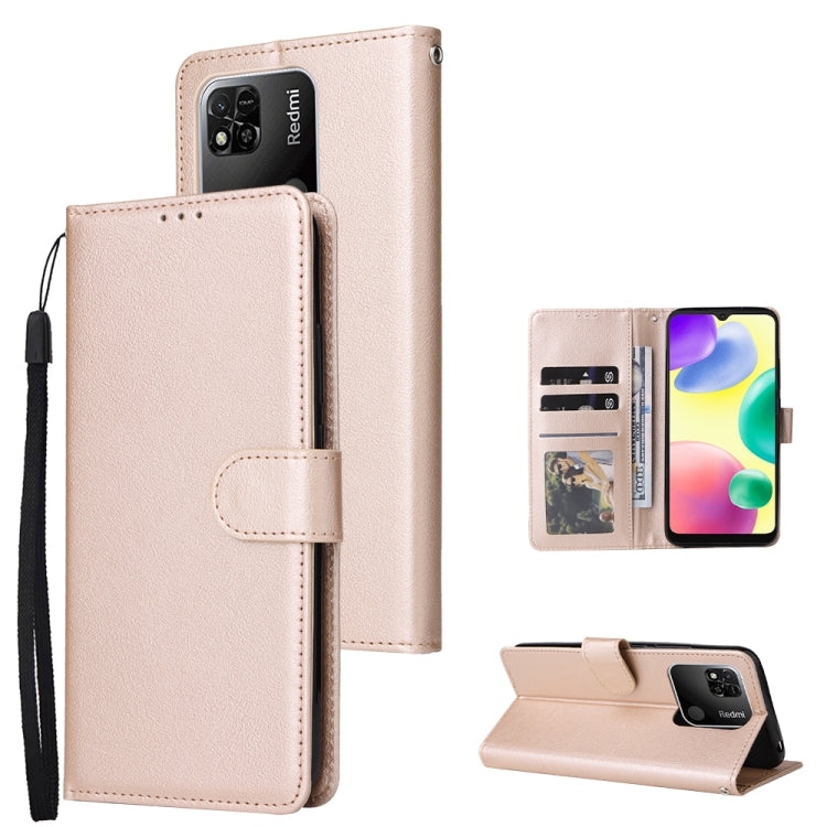 Custodia in pelle flip orizzontale multifunzionale con tre slot per schede, For vivo Y53, For Xiaomi Redmi 10C