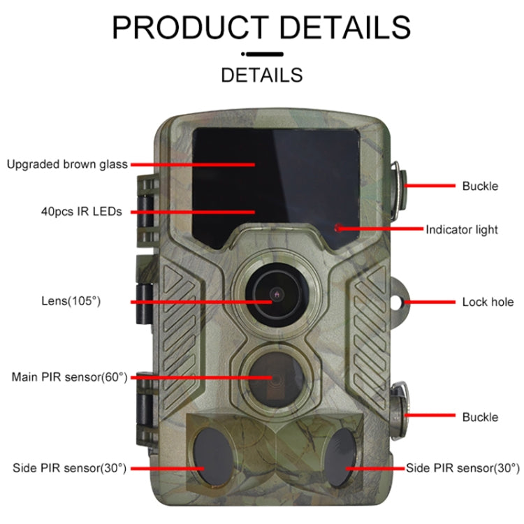 H881 Fotocamera da caccia con schermo TFT da 2,4 pollici da 21 megapixel, H881