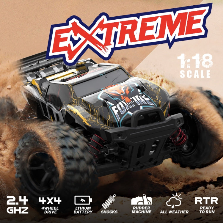 9307E Auto ad alta velocità a 4 ruote motrici telecomandata in scala 1:18, 9307E(Black Yellow)