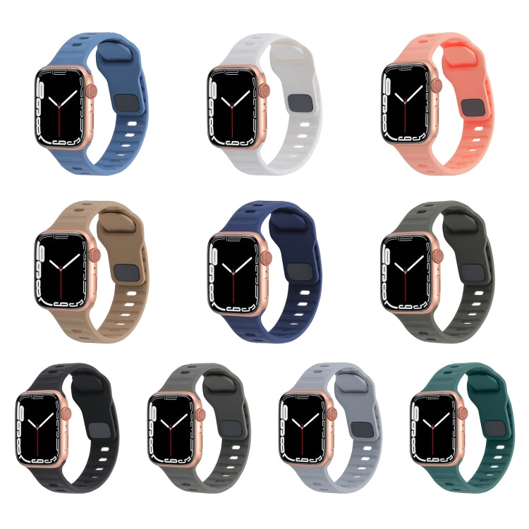 Cinturino sportivo in silicone, For Apple Watch Ultra 49mm / Series 8&7 45mm / SE 2&6&SE&5&4 44mm / 3&2&1 42mm, For Apple Watch Series 8&7 41mm / SE 2&6&SE&5&4 40mm / 3&2&1 38mm