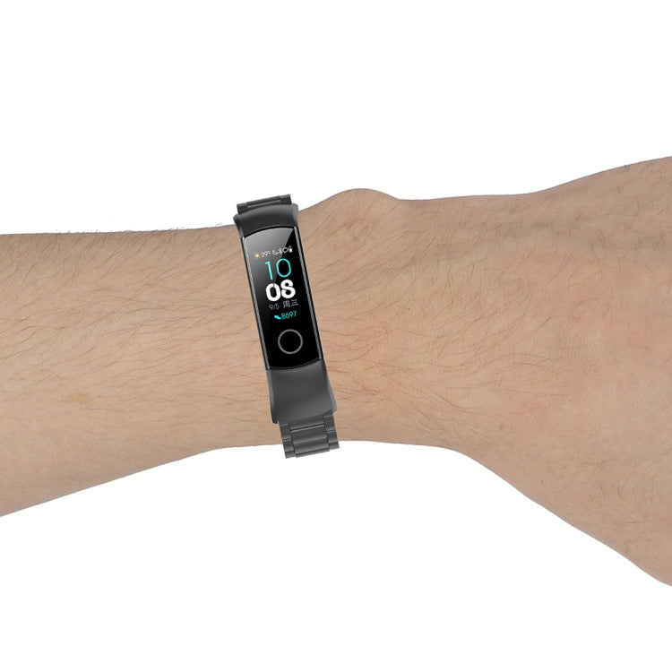 Per Huawei Honor Band 4 (CRS-B19) / Honor Band 5 (CRS-B19S) Cinturino da polso in acciaio con tre perline, For Honor Band 4