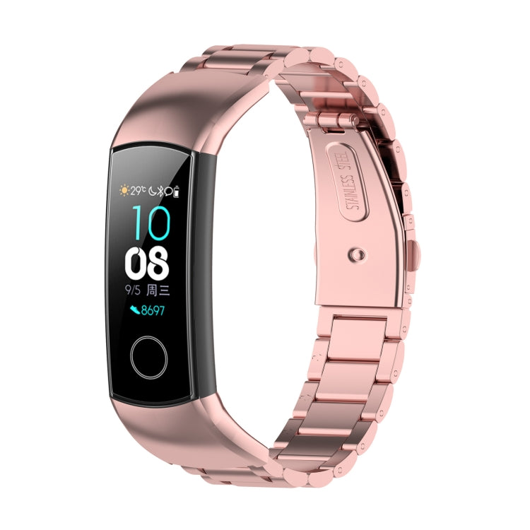 Per Huawei Honor Band 4 (CRS-B19) / Honor Band 5 (CRS-B19S) Cinturino da polso in acciaio con tre perline, For Honor Band 4
