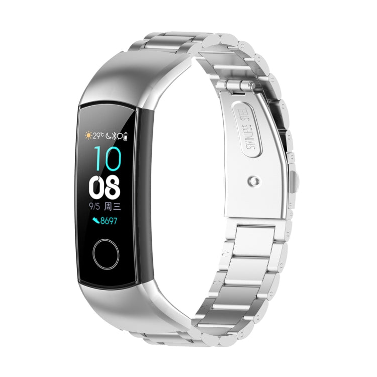 Per Huawei Honor Band 4 (CRS-B19) / Honor Band 5 (CRS-B19S) Cinturino da polso in acciaio con tre perline, For Honor Band 4