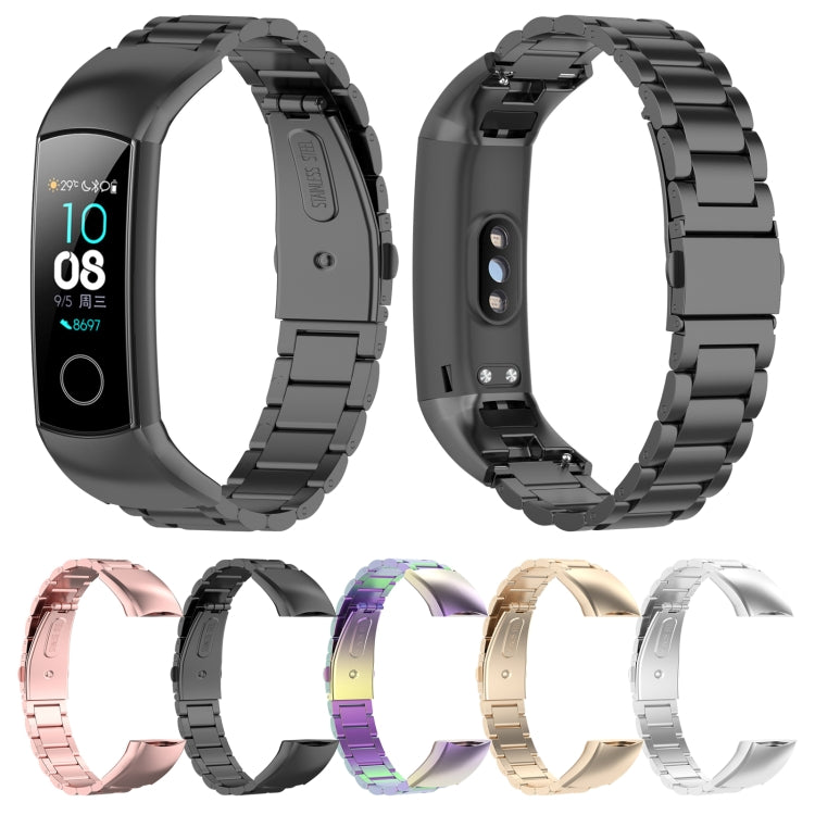 Per Huawei Honor Band 4 (CRS-B19) / Honor Band 5 (CRS-B19S) Cinturino da polso in acciaio con tre perline, For Honor Band 4