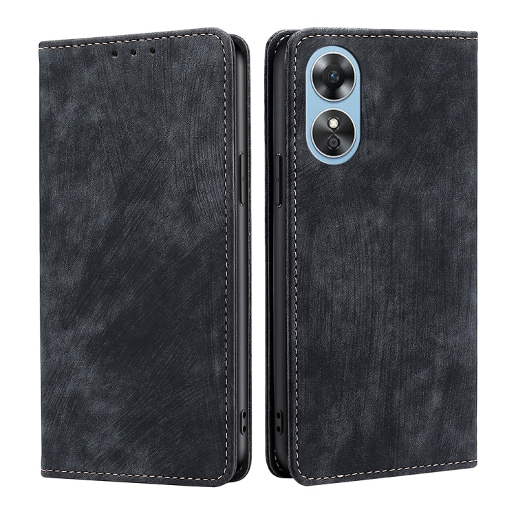 Custodia per telefono in pelle magnetica con spazzola antifurto RFID, For OPPO A17, For Realme C33 4G, For vivo V25 5G/V25e 5G, For vivo Y16 4G/Y02s 4G