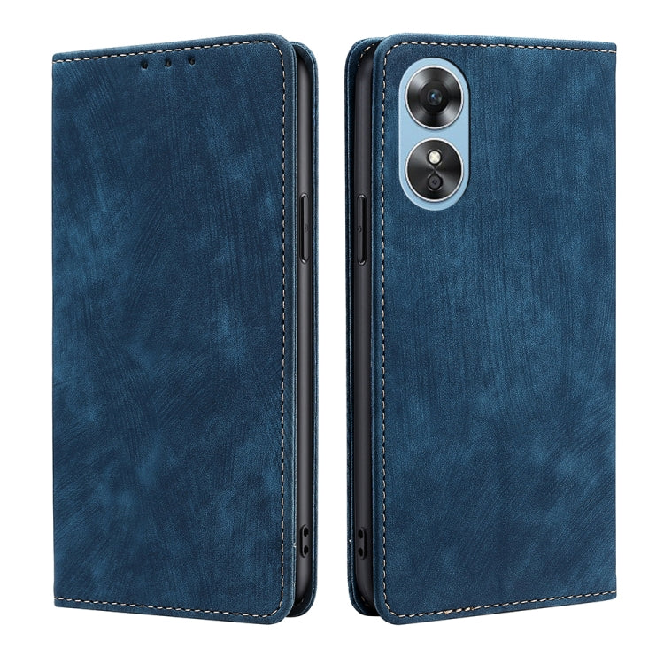 Custodia per telefono in pelle magnetica con spazzola antifurto RFID, For OPPO A17, For Realme C33 4G, For vivo V25 5G/V25e 5G, For vivo Y16 4G/Y02s 4G