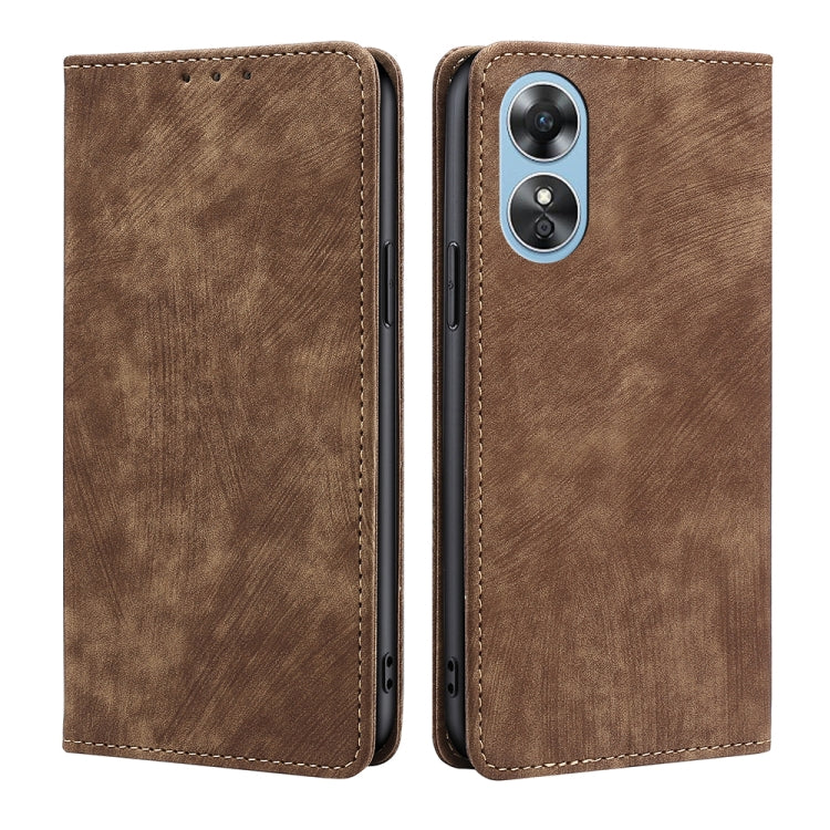Custodia per telefono in pelle magnetica con spazzola antifurto RFID, For OPPO A17, For Realme C33 4G, For vivo V25 5G/V25e 5G, For vivo Y16 4G/Y02s 4G