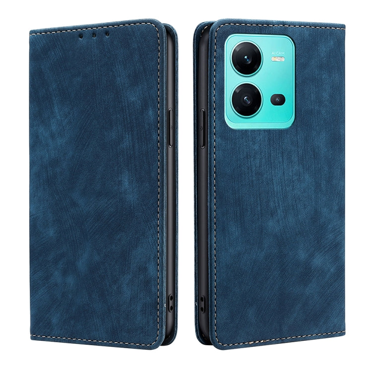 Custodia per telefono in pelle magnetica con spazzola antifurto RFID, For OPPO A17, For Realme C33 4G, For vivo V25 5G/V25e 5G, For vivo Y16 4G/Y02s 4G