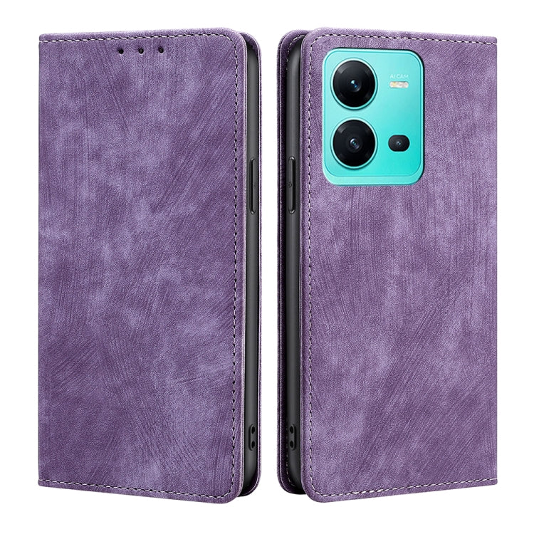 Custodia per telefono in pelle magnetica con spazzola antifurto RFID, For OPPO A17, For Realme C33 4G, For vivo V25 5G/V25e 5G, For vivo Y16 4G/Y02s 4G