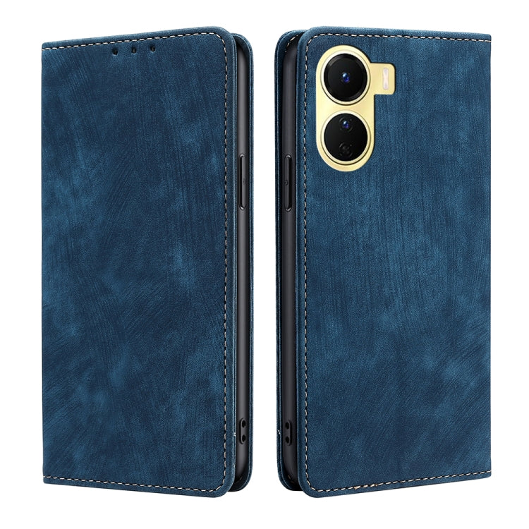 Custodia per telefono in pelle magnetica con spazzola antifurto RFID, For OPPO A17, For Realme C33 4G, For vivo V25 5G/V25e 5G, For vivo Y16 4G/Y02s 4G