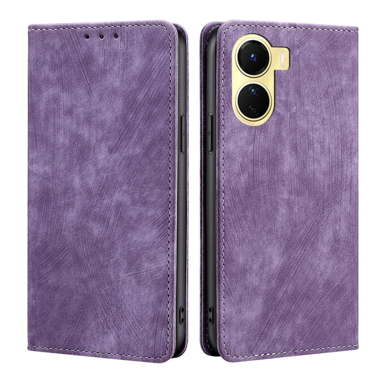 Custodia per telefono in pelle magnetica con spazzola antifurto RFID, For OPPO A17, For Realme C33 4G, For vivo V25 5G/V25e 5G, For vivo Y16 4G/Y02s 4G