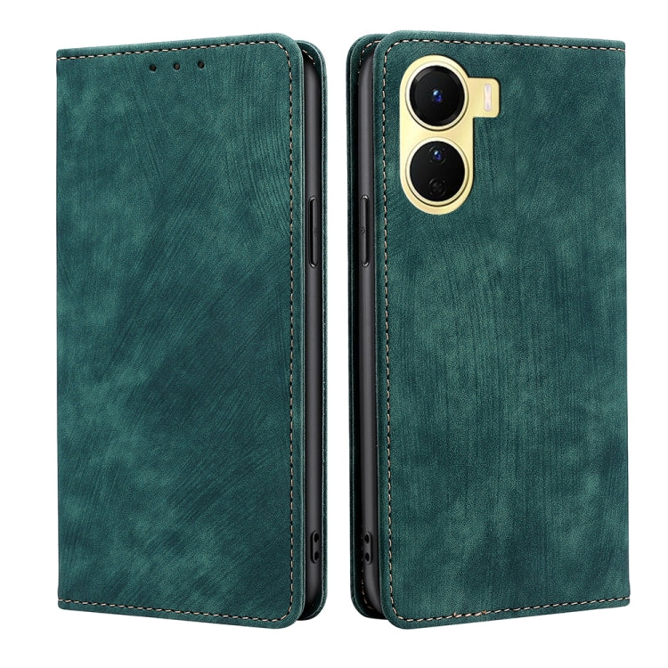 Custodia per telefono in pelle magnetica con spazzola antifurto RFID, For OPPO A17, For Realme C33 4G, For vivo V25 5G/V25e 5G, For vivo Y16 4G/Y02s 4G