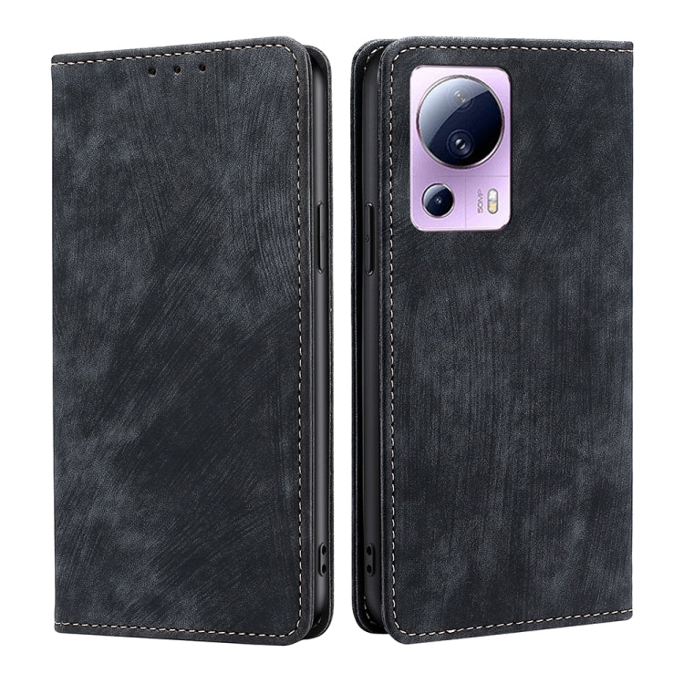 Custodia per telefono in pelle magnetica con spazzola antifurto RFID, For Xiaomi Civi 2 5G, For Xiaomi Poco M5 4G