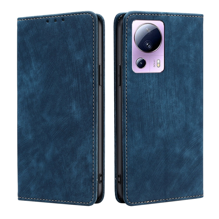 Custodia per telefono in pelle magnetica con spazzola antifurto RFID, For Xiaomi Civi 2 5G, For Xiaomi Poco M5 4G