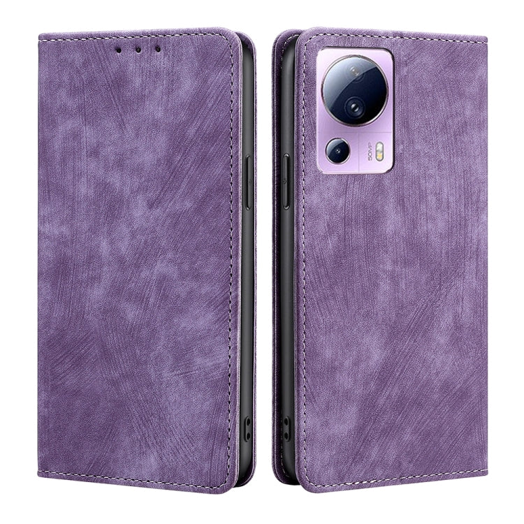 Custodia per telefono in pelle magnetica con spazzola antifurto RFID, For Xiaomi Civi 2 5G, For Xiaomi Poco M5 4G