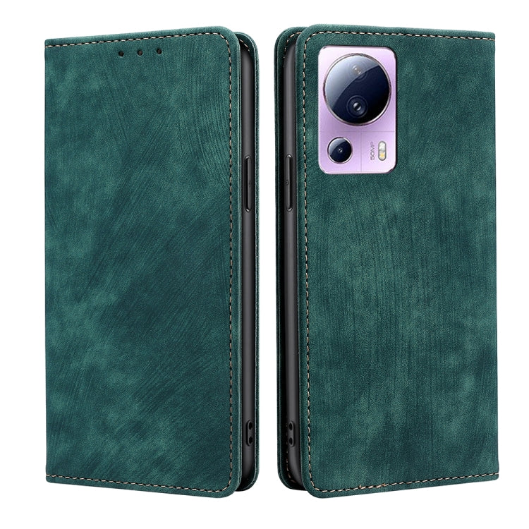 Custodia per telefono in pelle magnetica con spazzola antifurto RFID, For Xiaomi Civi 2 5G, For Xiaomi Poco M5 4G