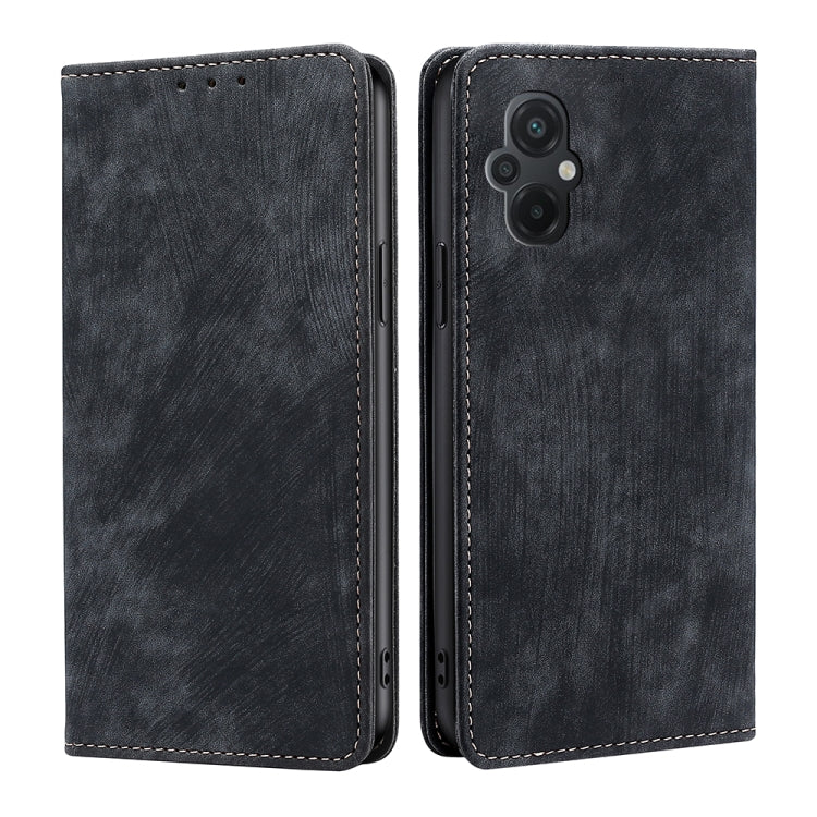 Custodia per telefono in pelle magnetica con spazzola antifurto RFID, For Xiaomi Civi 2 5G, For Xiaomi Poco M5 4G