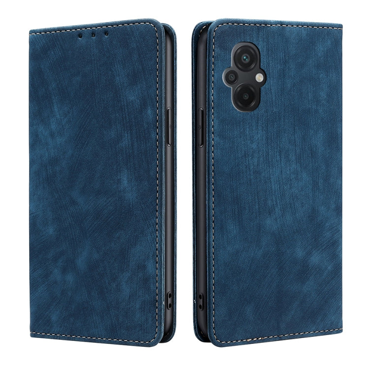 Custodia per telefono in pelle magnetica con spazzola antifurto RFID, For Xiaomi Civi 2 5G, For Xiaomi Poco M5 4G