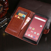 Custodia portafoglio in pelle Crazy Horse per smartphone