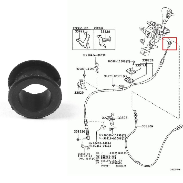 Per Toyota Corolla 2003-2008 Boccola del connettore dell'estremità del cavo del cambio automatico per auto, For Toyota Corolla 2003-2008
