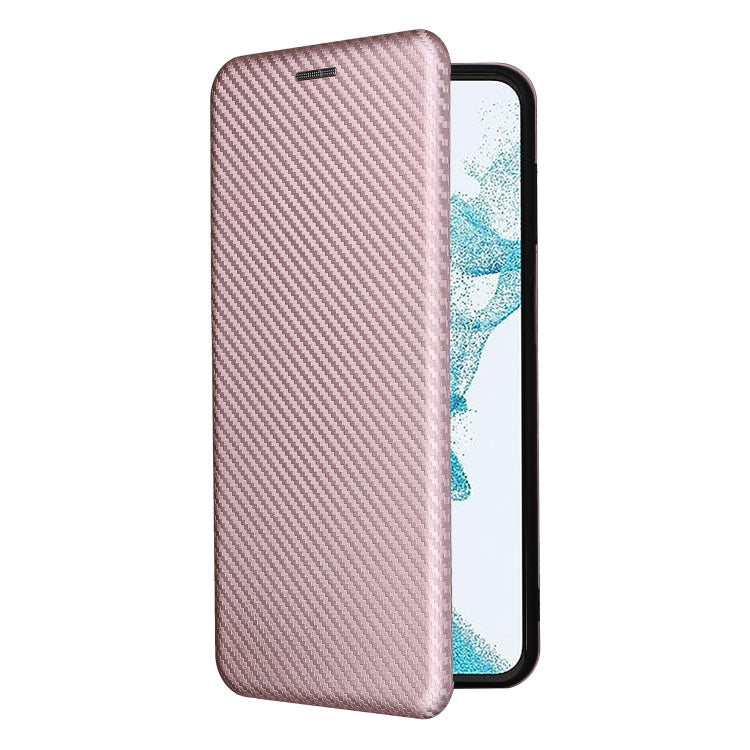 Custodia per telefono in pelle con trama in fibra di carbonio, For Samsung Galaxy A23 4G Global
