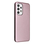 Custodia per telefono in pelle con trama in fibra di carbonio, For Samsung Galaxy A23 4G Global