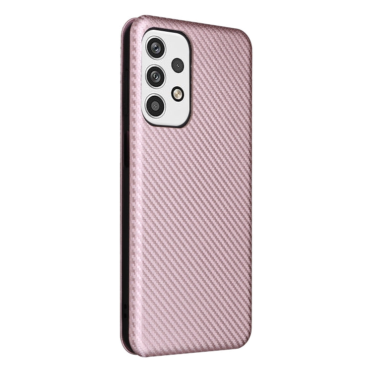 Custodia per telefono in pelle con trama in fibra di carbonio, For Samsung Galaxy A23 4G Global
