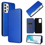 Custodia per telefono in pelle con trama in fibra di carbonio, For Samsung Galaxy A23 4G Global