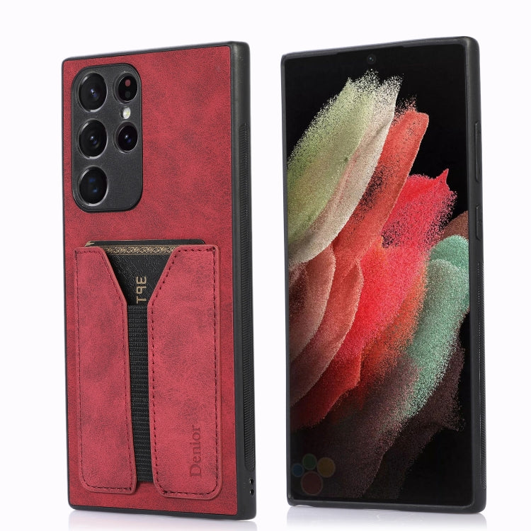 Denior DV Elastic Card PU Custodia per telefono con cover posteriore, For Samsung Galaxy S22 5G, For Samsung Galaxy S22+ 5G, For Samsung Galaxy S22 Ultra 5G, For Samsung Galaxy S21 5G, For Samsung Galaxy S21+ 5G, For Samsung Galaxy S21 Ultra 5G
