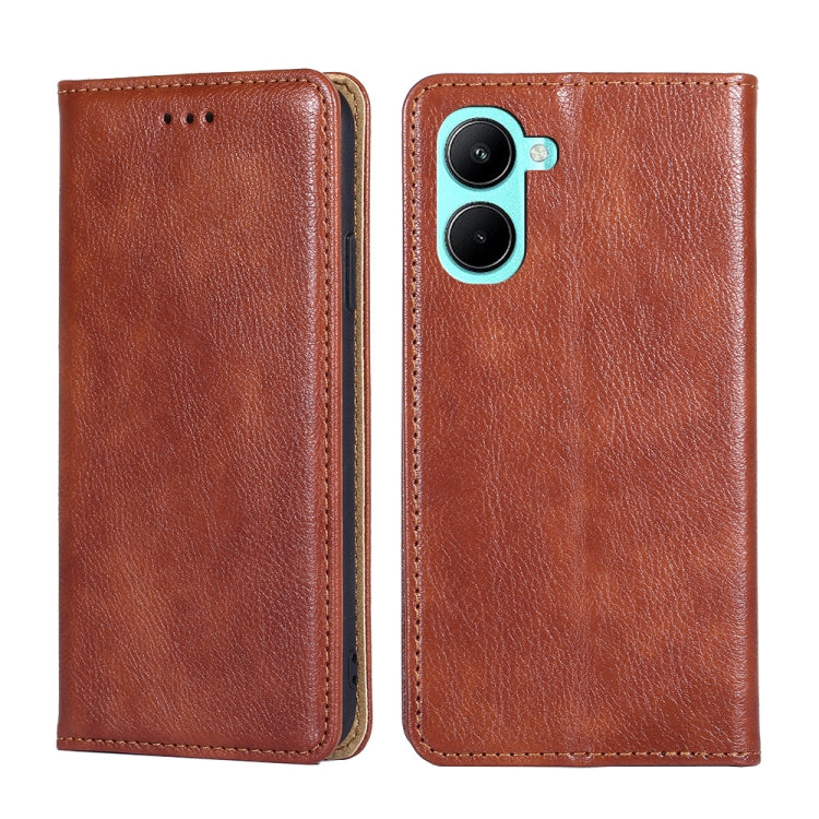 Custodia per telefono in pelle magnetica tinta unita lucida olio, For Motorola Moto E32 India/E22s 4G Global, For OPPO A17, For OPPO K10x 5G, For Realme C33 4G