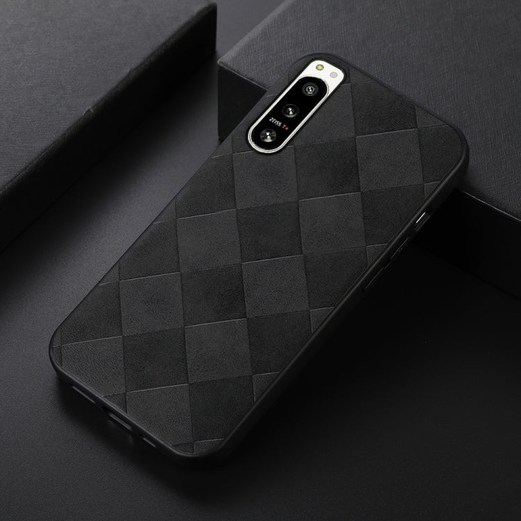 Custodia per telefono in PU scozzese intrecciata, For Sony Xperia 5 IV