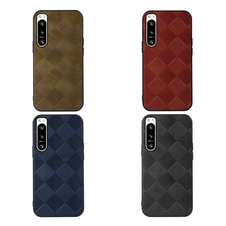 Custodia per telefono in PU scozzese intrecciata, For Sony Xperia 5 IV
