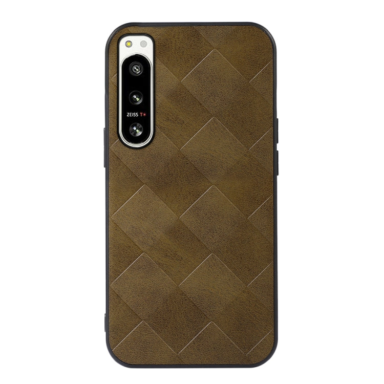 Custodia per telefono in PU scozzese intrecciata, For Sony Xperia 5 IV