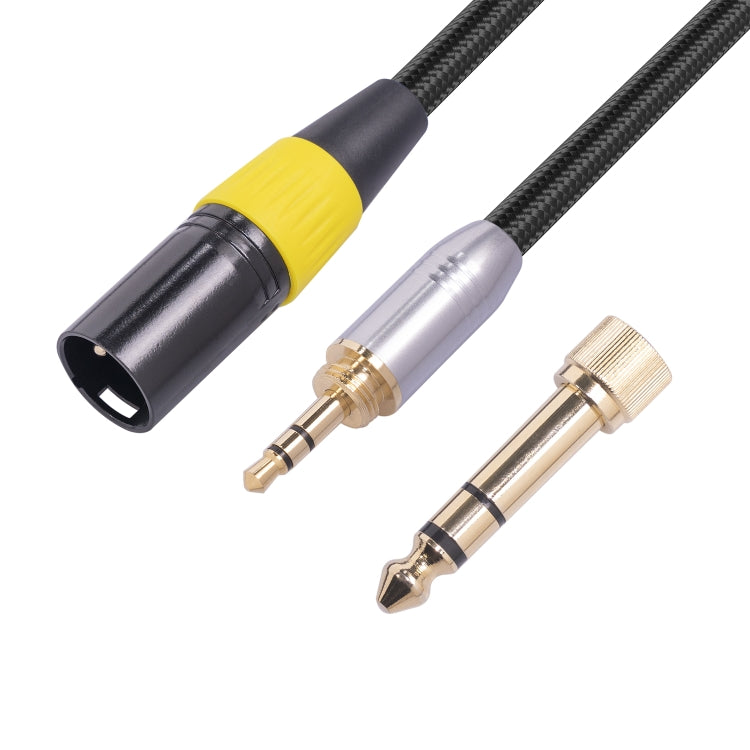 SB423K108-03 Cavo audio da 6,35 mm + 3,5 mm maschio a XLR maschio a 3 pin, lunghezza: 30 cm, 6.35mm+3.5mm to XLR