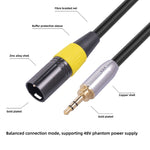 Cavo audio 6,35 mm + 3,5 mm maschio a XLR maschio 30 cm