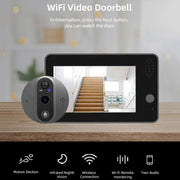 SY-38 Visualizzatore campanello WIFI da 4,3 pollici Supporta visione notturna, rilevamento del movimento e voce remota, SY-38