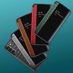 Custodia per cellulare in pelle con finestra in coccodrillo, For Samsung Galaxy S23 5G, For Samsung Galaxy S23+ 5G, For Samsung Galaxy S23 Ultra 5G