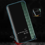 Custodia per cellulare in pelle con finestra in coccodrillo, For Samsung Galaxy S23 5G, For Samsung Galaxy S23+ 5G, For Samsung Galaxy S23 Ultra 5G