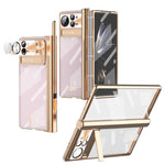 Custodia per telefono placcata con cerniere magnetiche con supporto, For Xiaomi Mix Fold 2