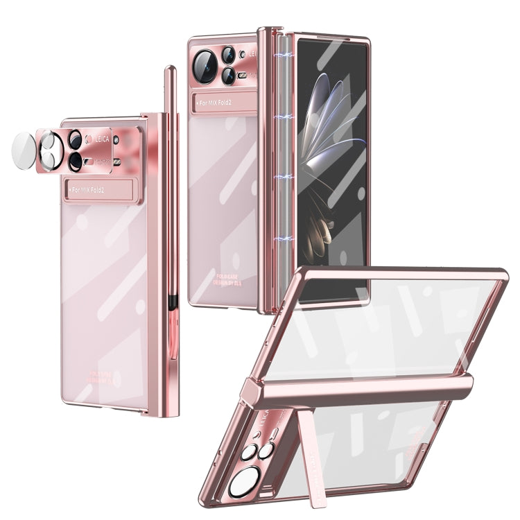 Custodia per telefono placcata con cerniere magnetiche con supporto, For Xiaomi Mix Fold 2