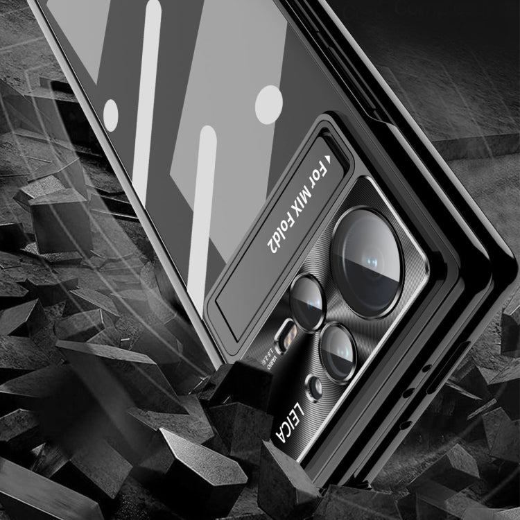 Custodia per telefono placcata con cerniere magnetiche con supporto, For Xiaomi Mix Fold 2