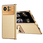 Custodia per telefono in pelle liscia con struttura elettrolitica, For Xiaomi Mix Fold 2