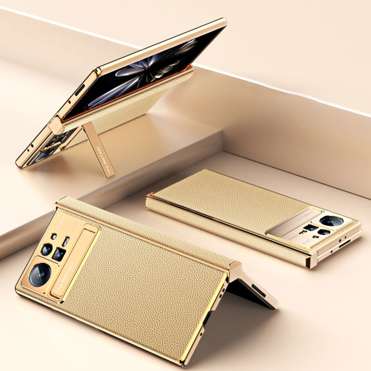 Custodia per telefono in pelle liscia con struttura elettrolitica, For Xiaomi Mix Fold 2