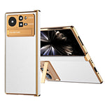 Custodia per telefono in pelle liscia con struttura elettrolitica, For Xiaomi Mix Fold 2